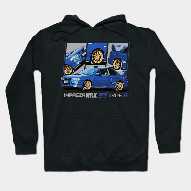 Impreza WRX STI Type R Two Doors, Coupe, JDM Car Hoodie by T-JD